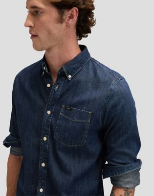 Regular Lightweight Button Down Shirt in Rinse