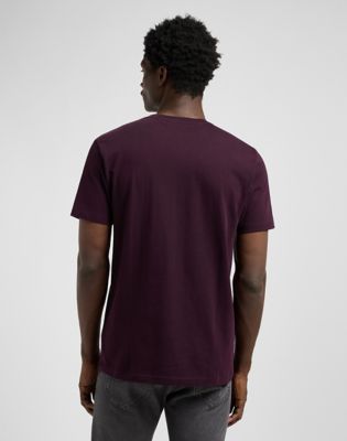 Lee Regular Short Sleeve Patch Logo Tee Deep Wine, Lee