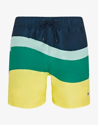 Wavy Swimshort in Green Blue