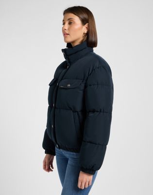 Relaxed Rider Puffer Jacket in Black