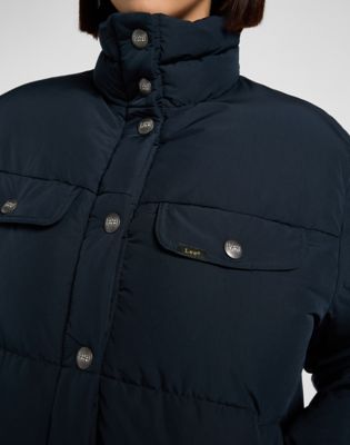 Relaxed Rider Puffer Jacket in Black