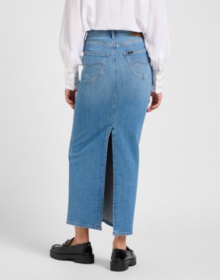 Regular Maxi Skirt Back Slit in Violet Bloom