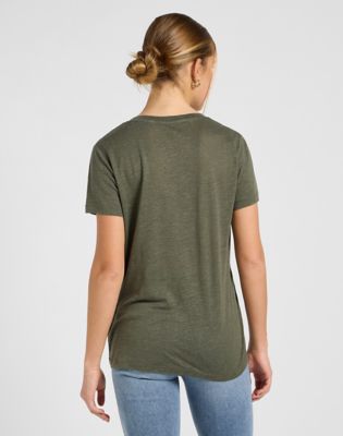 Lee Regular V Neck Tee Oak Moss, Lee