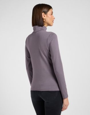 Lee Slim Long Sleeve Turtle Neck Top Dusty Purple, Lee