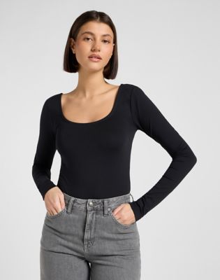 Lee Slim Long Sleeve Bodysuit Black, Lee