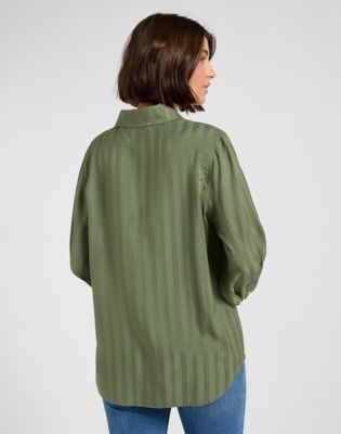 Lee Loose Balloon Sleeve Shirt Olive Stone, Lee