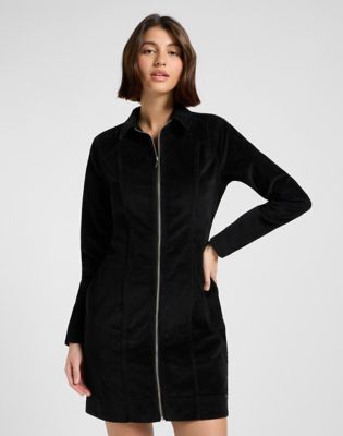 Lee Slim Zip Front Dress Black, Lee