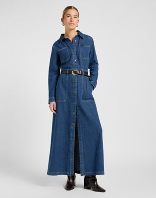 Maxi Denim Utility Dress in Time Of Our Life