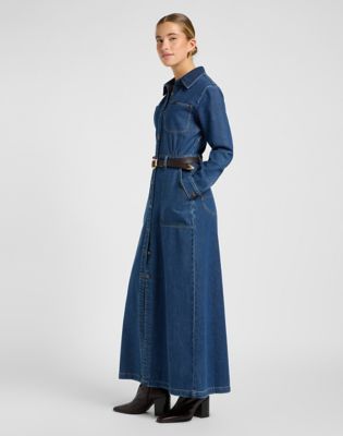 Maxi Denim Utility Dress in Time Of Our Life