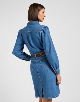 Lee Regular Long Sleeve Dress Fine Blue, Lee