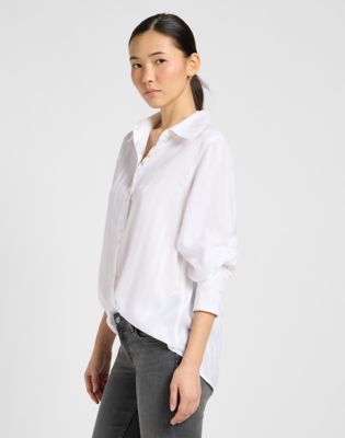 Loose Balloon Sleeve Shirt in Bright White