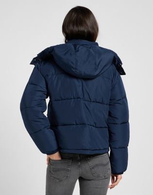 Lee Relaxed Hooded Short Puffer Rivet Navy, Lee