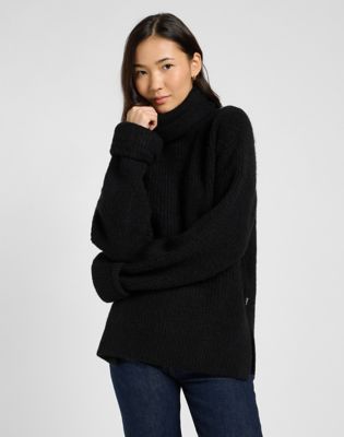 Lee Relaxed Wide Cuff Turtle Neck Unionall Black, Lee