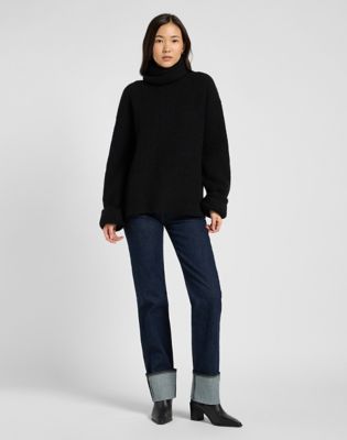 Relaxed Wide Cuff Turtle Neck in Unionall Black alternative view 2