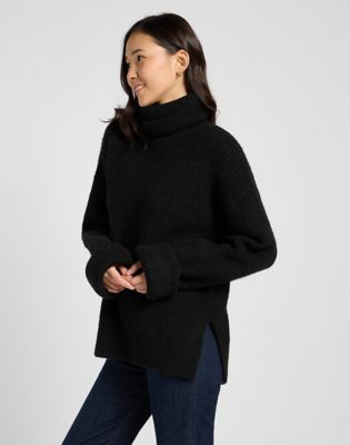 Relaxed Wide Cuff Turtle Neck in Unionall Black alternative view 3