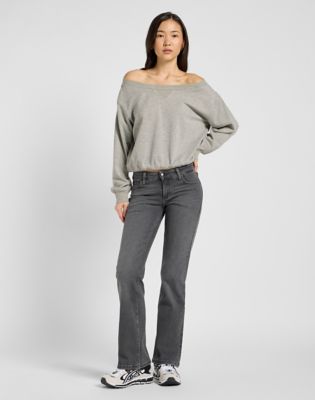 Off Shoulder Regular Sweatshirt in Grey Heather