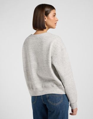 Lee Loose Cardigan Sweater Grey Space Dye, Lee