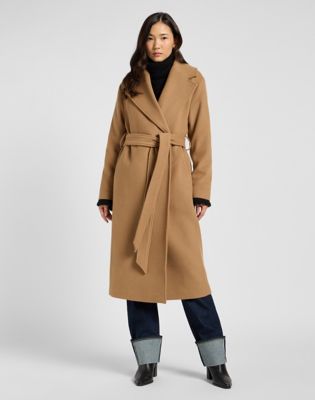 Lee Relaxed Long Wool Coat Dark Camel, Lee