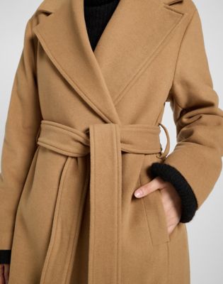 Relaxed Long Wool Coat in Dark Camel alternative view 4