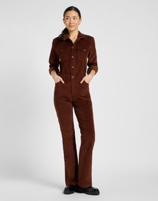 Slim Western Jumpsuit in Luxe Brown main view