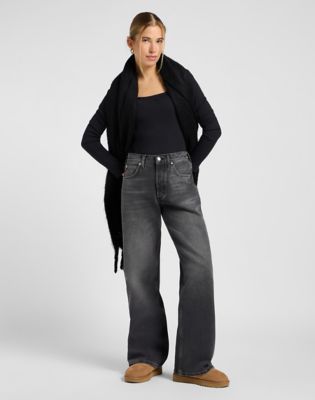 Low Slung Slouch Jean in Charred Black