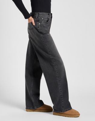 Low Slung Slouch Jean in Charred Black