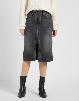 Moto Skirt in Charred Black