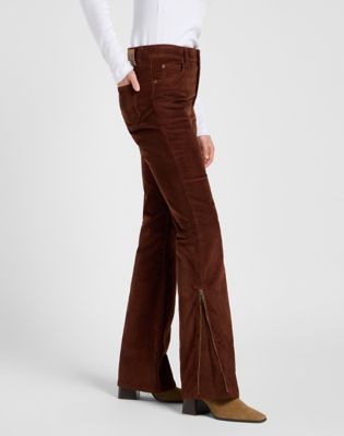 Zipped Bootcut Corduroy Pant in Luxe Brown alternative view 4
