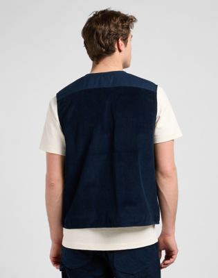 Lee Workwear Regular Mixed Media Vest Rivet Navy, Lee