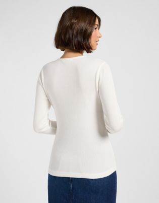 Lee Slim Washed Waffle Henley Ecru, Lee