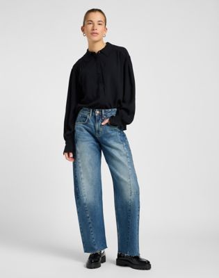 Regular Statement Collar Shirt in Unionall Black