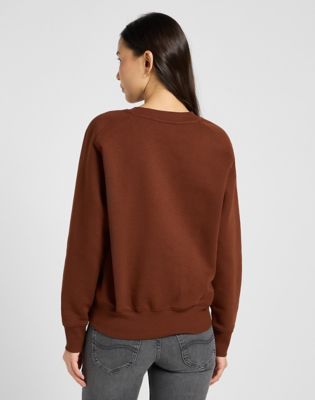 Lee Relaxed Raglan Crew Sweatshirt Luxe Brown, Lee