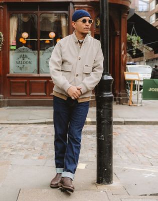 Lee Regular Wool Bomber Jacket Warm Gray Heather, Lee