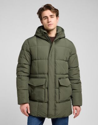 Regular Mercury Puffer Jacket in Olive Gray