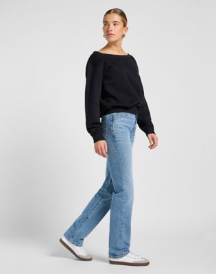 Off Shoulder Regular Sweatshirt in Unionall Black