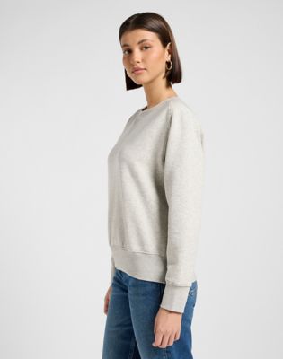 Relaxed Raglan Crew Sweatshirt in Grey Heather