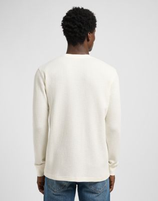 Lee Regular Long Sleeve Waffle Tee Ecru, Lee