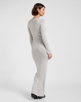 Lee Crew Neck Maxi Dress Grey Heather, Lee