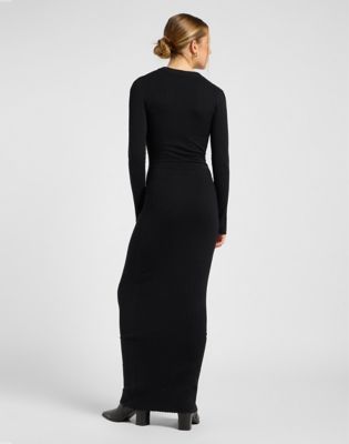 Lee Crew Neck Maxi Dress Unionall Black, Lee