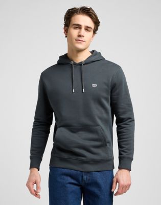 Regular Plain Hoodie in Washed Black