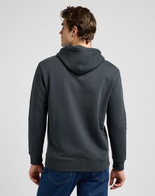 Lee Regular Plain Hoodie Washed Black, Lee