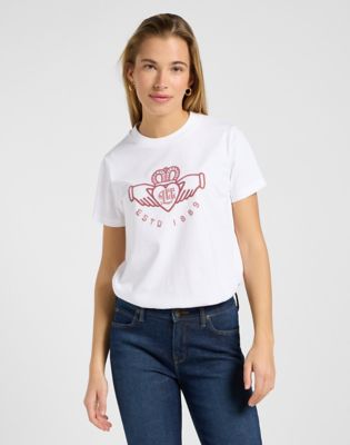 Relaxed Small Graphic Tee in Bright White