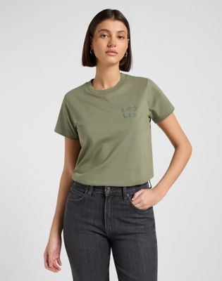 Regular Peace Tee in Olive Stone
