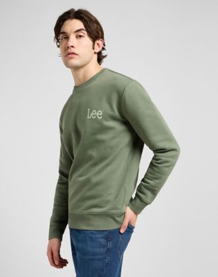 Regular Wobbly Lee Sweatshirt in Olive Stone