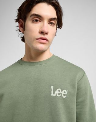 Regular Wobbly Lee Sweatshirt in Olive Stone