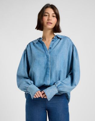 Regular Statement Collar Shirt in Indigo Rum main view