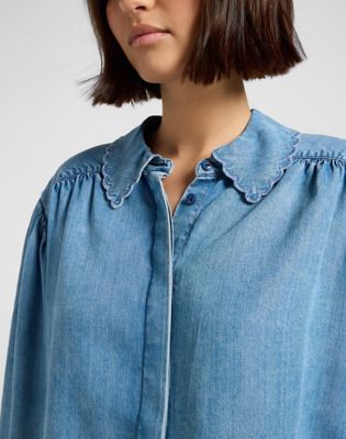 Regular Statement Collar Shirt in Indigo Rum alternative view 4