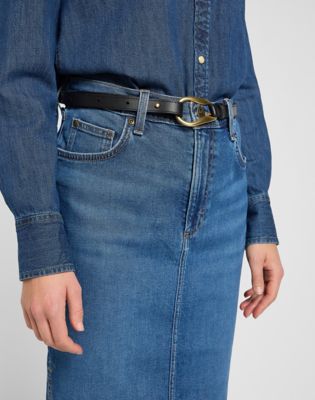 Loop Leather Belt in Black
