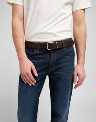 Casual Leather Belt in Dark Brown