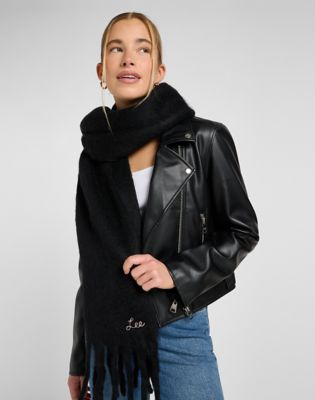 Lee Tassel Scarf Black, Lee